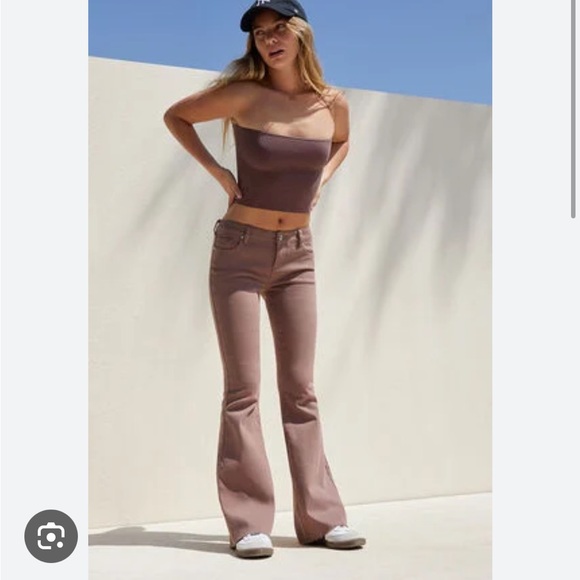 PacSun Brown Stretch Low Rise Flare Jeans - Picture 3 of 8